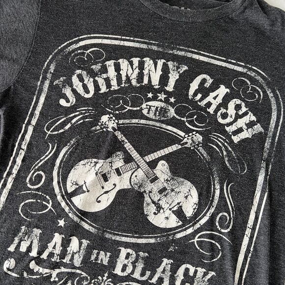Johnny Cash Vintage Style T-Shirt, Women's Small, Black Acid Wash - Picture 6 of 8